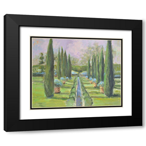 Garden Path Black Modern Wood Framed Art Print with Double Matting by Stevens, Allayn