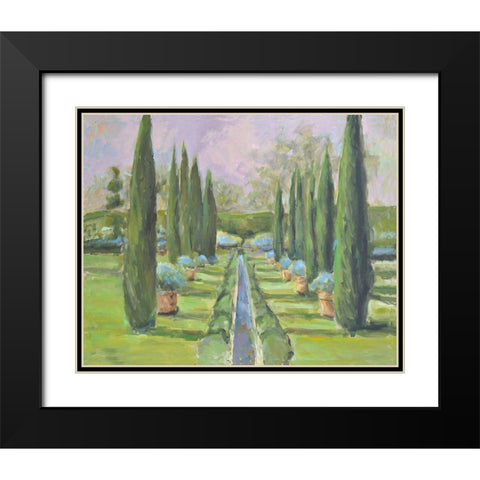 Garden Path Black Modern Wood Framed Art Print with Double Matting by Stevens, Allayn