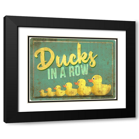 Ducks in a Row Black Modern Wood Framed Art Print with Double Matting by North 40