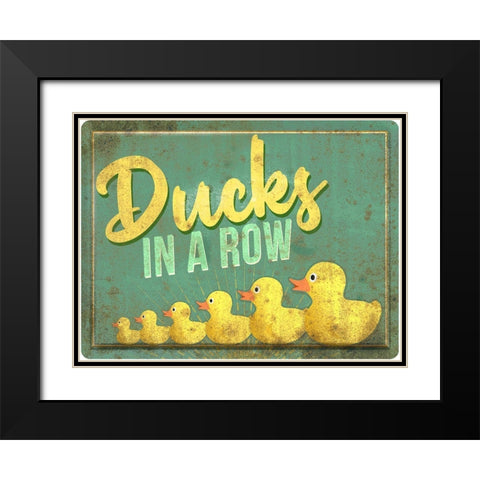 Ducks in a Row Black Modern Wood Framed Art Print with Double Matting by North 40