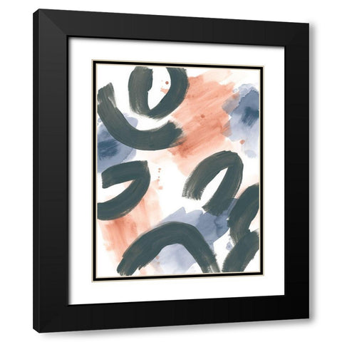 Liquid Ellipses I Black Modern Wood Framed Art Print with Double Matting by Vess, June Erica