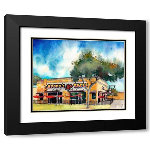 Torchys Tacos Black Modern Wood Framed Art Print with Double Matting by McCreery, Paul