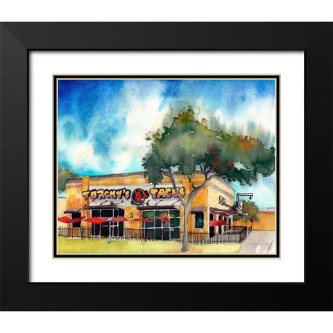 Torchys Tacos Black Modern Wood Framed Art Print with Double Matting by McCreery, Paul