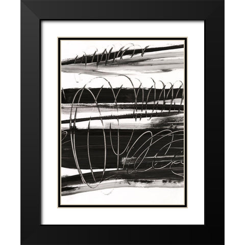 Write on the Line II Black Modern Wood Framed Art Print with Double Matting by Harper, Ethan