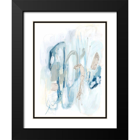 Blue Scribe I Black Modern Wood Framed Art Print with Double Matting by Vess, June Erica