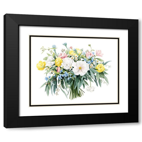 Ashtons Bouquet Black Modern Wood Framed Art Print with Double Matting by Popp, Grace