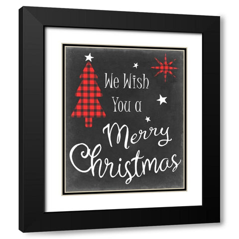 We Wish in Red Black Modern Wood Framed Art Print with Double Matting by Chandler, Sharon