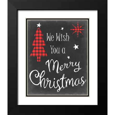 We Wish in Red Black Modern Wood Framed Art Print with Double Matting by Chandler, Sharon