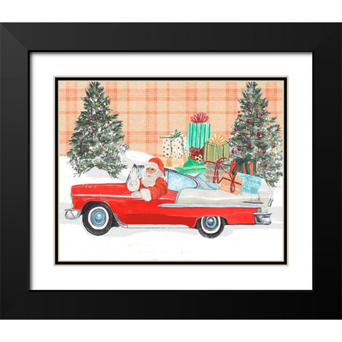 Santa on Wheels II Black Modern Wood Framed Art Print with Double Matting by Warren, Annie