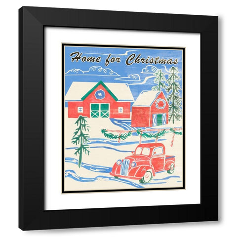 Home for Christmas I Black Modern Wood Framed Art Print with Double Matting by Wang, Melissa