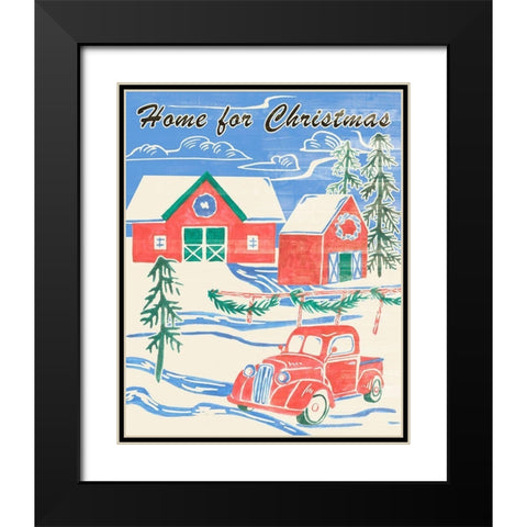 Home for Christmas I Black Modern Wood Framed Art Print with Double Matting by Wang, Melissa