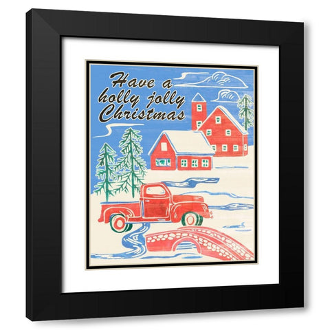 Home for Christmas II Black Modern Wood Framed Art Print with Double Matting by Wang, Melissa