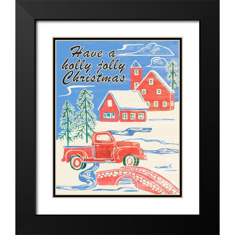 Home for Christmas II Black Modern Wood Framed Art Print with Double Matting by Wang, Melissa