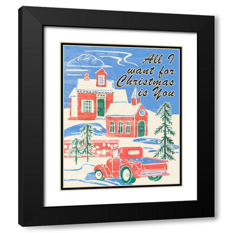 Home for Christmas III Black Modern Wood Framed Art Print with Double Matting by Wang, Melissa