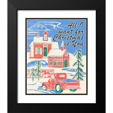 Home for Christmas III Black Modern Wood Framed Art Print with Double Matting by Wang, Melissa