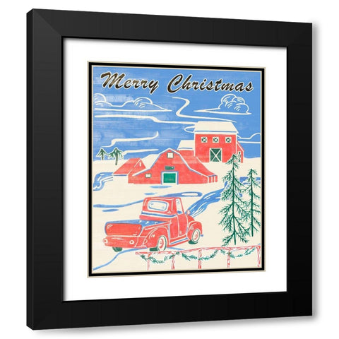 Home for Christmas IV Black Modern Wood Framed Art Print with Double Matting by Wang, Melissa
