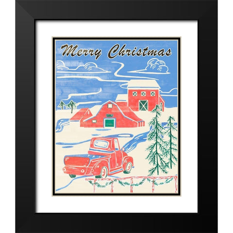 Home for Christmas IV Black Modern Wood Framed Art Print with Double Matting by Wang, Melissa