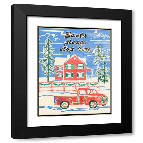 Home for Christmas V Black Modern Wood Framed Art Print with Double Matting by Wang, Melissa