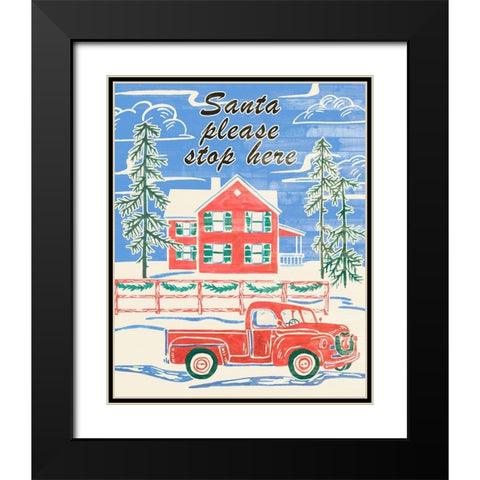 Home for Christmas V Black Modern Wood Framed Art Print with Double Matting by Wang, Melissa