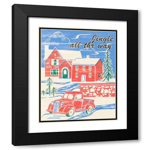 Home for Christmas VI Black Modern Wood Framed Art Print with Double Matting by Wang, Melissa