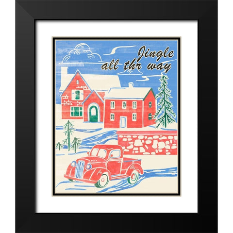 Home for Christmas VI Black Modern Wood Framed Art Print with Double Matting by Wang, Melissa