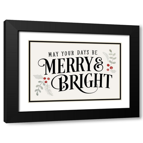 Merry Sentiment II Black Modern Wood Framed Art Print with Double Matting by Barnes, Victoria