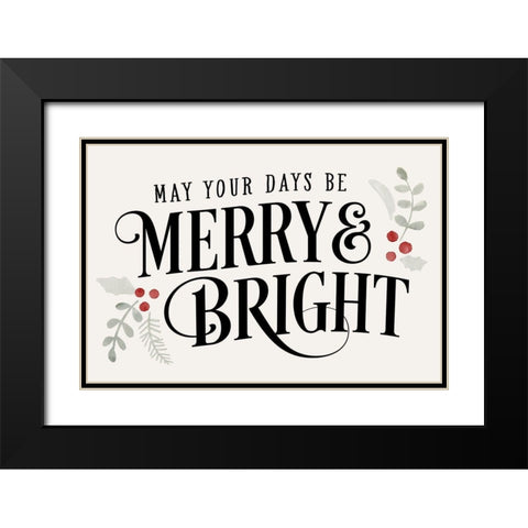 Merry Sentiment II Black Modern Wood Framed Art Print with Double Matting by Barnes, Victoria