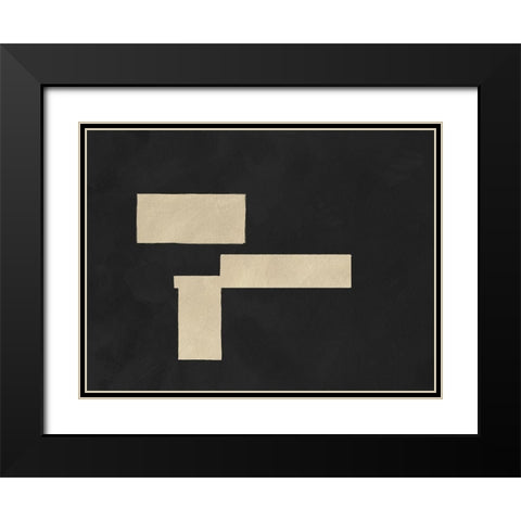 Quadrate Abstract I Black Modern Wood Framed Art Print with Double Matting by Green, Jacob
