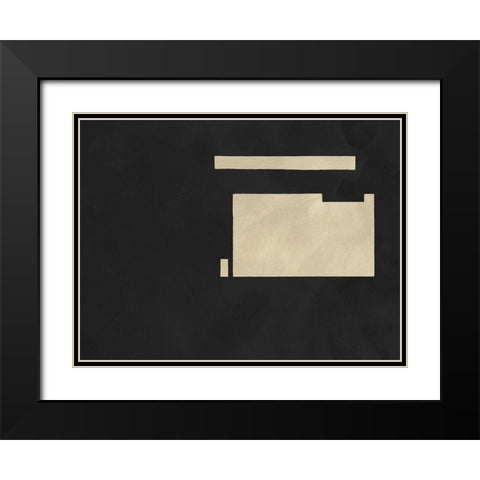 Quadrate Abstract II Black Modern Wood Framed Art Print with Double Matting by Green, Jacob