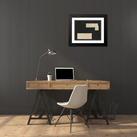 Quadrate Abstract III Black Modern Wood Framed Art Print with Double Matting by Green, Jacob