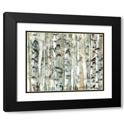 Birch Bunch I Black Modern Wood Framed Art Print with Double Matting by Saunders, Alonzo