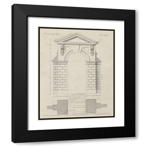 Rusticated Gate Black Modern Wood Framed Art Print with Double Matting by Langley