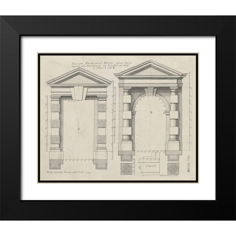 Tuscan Rusticated Doors Black Modern Wood Framed Art Print with Double Matting by Langley
