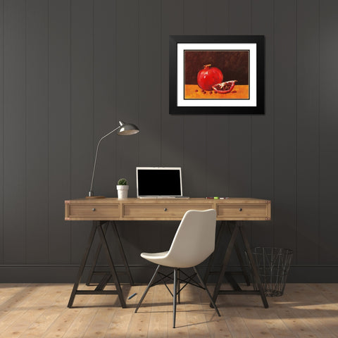 Pomegranate Still Life I Black Modern Wood Framed Art Print with Double Matting by OToole, Tim