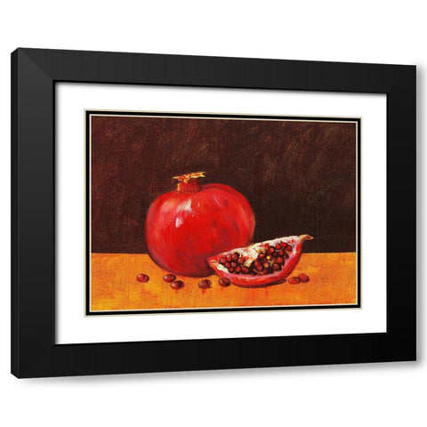 Pomegranate Still Life I Black Modern Wood Framed Art Print with Double Matting by OToole, Tim