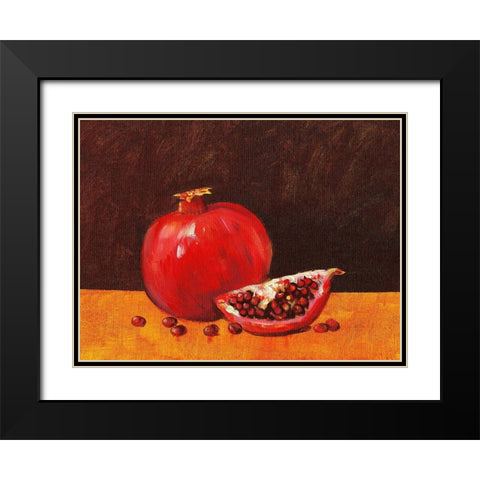 Pomegranate Still Life I Black Modern Wood Framed Art Print with Double Matting by OToole, Tim