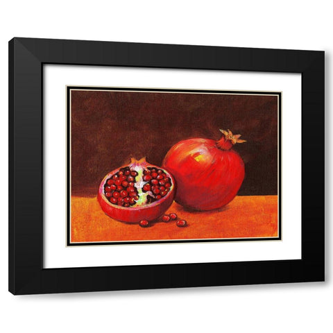 Pomegranate Still Life II Black Modern Wood Framed Art Print with Double Matting by OToole, Tim