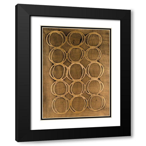 Concentric Metallic in Gold Black Modern Wood Framed Art Print with Double Matting by Willett, Michael