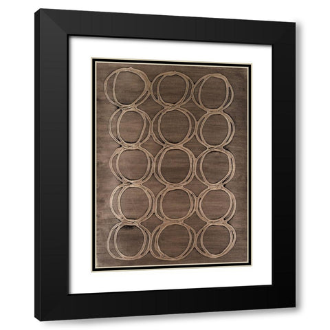 Concentric Metallic in Champagne Black Modern Wood Framed Art Print with Double Matting by Willett, Michael