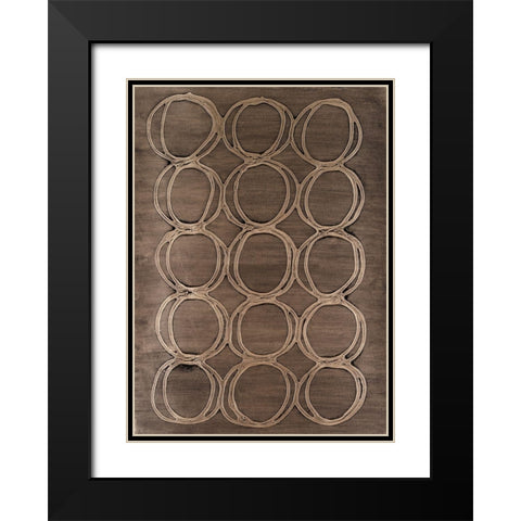 Concentric Metallic in Champagne Black Modern Wood Framed Art Print with Double Matting by Willett, Michael