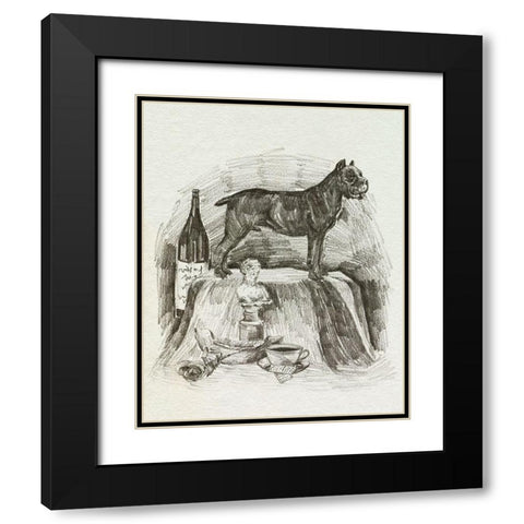 A Gentleman I Black Modern Wood Framed Art Print with Double Matting by Wang, Melissa