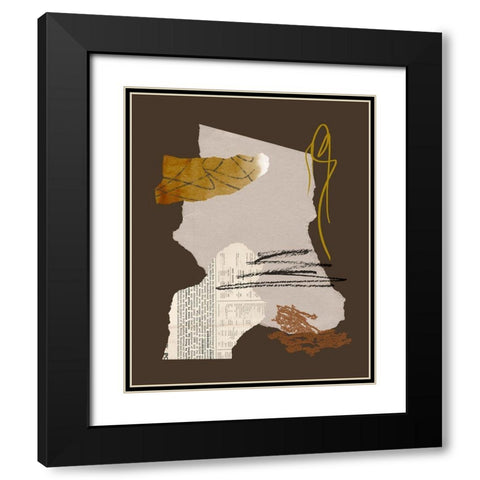 Paper Collage II Black Modern Wood Framed Art Print with Double Matting by Wang, Melissa