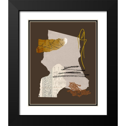 Paper Collage II Black Modern Wood Framed Art Print with Double Matting by Wang, Melissa