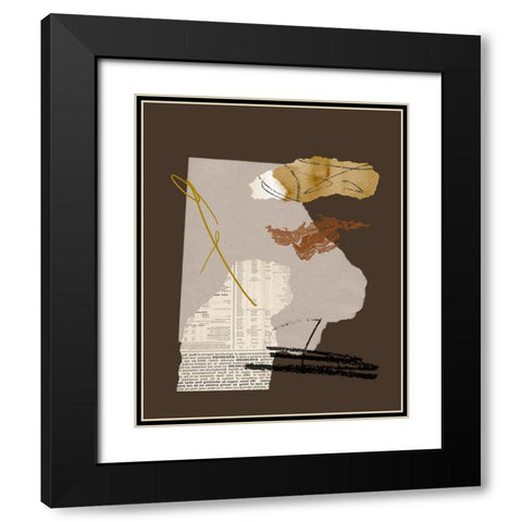 Paper Collage IV Black Modern Wood Framed Art Print with Double Matting by Wang, Melissa