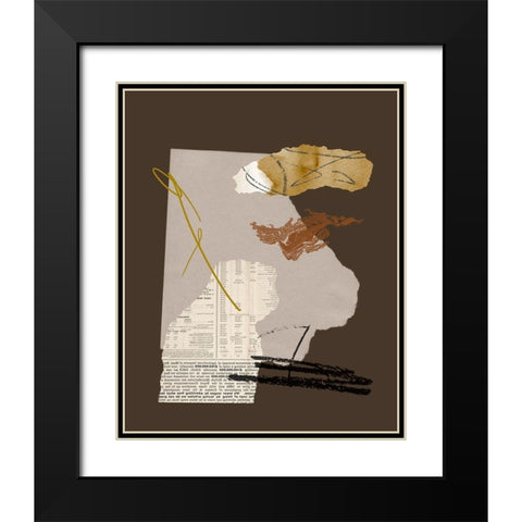 Paper Collage IV Black Modern Wood Framed Art Print with Double Matting by Wang, Melissa