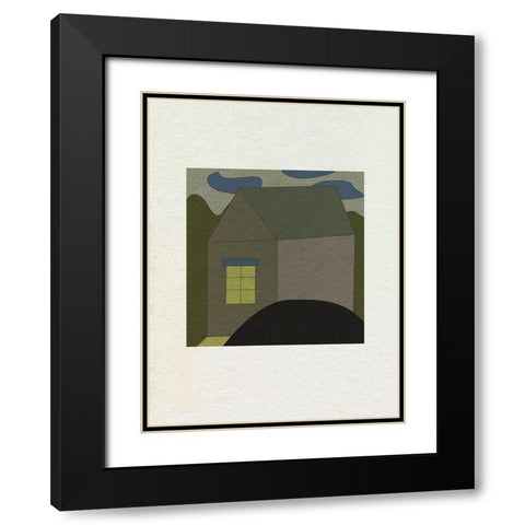 Mountain Houses I Black Modern Wood Framed Art Print with Double Matting by Wang, Melissa