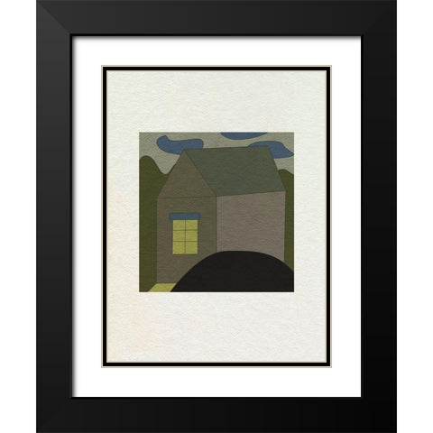 Mountain Houses I Black Modern Wood Framed Art Print with Double Matting by Wang, Melissa