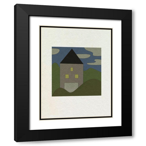 Mountain Houses II Black Modern Wood Framed Art Print with Double Matting by Wang, Melissa