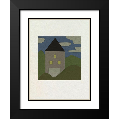 Mountain Houses II Black Modern Wood Framed Art Print with Double Matting by Wang, Melissa