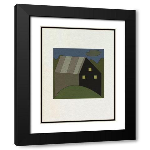 Mountain Houses V Black Modern Wood Framed Art Print with Double Matting by Wang, Melissa